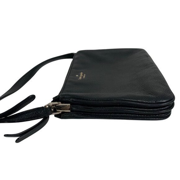 KATE SPADE New York Triple Gusset Black Pebbled Leather Crossbody Bag - Picture 6 of 15
